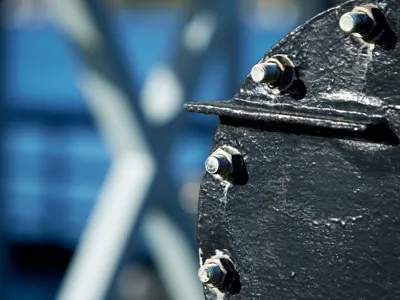Close-up of bolts on a Cerato Terminal LLC ship